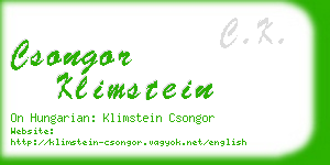 csongor klimstein business card